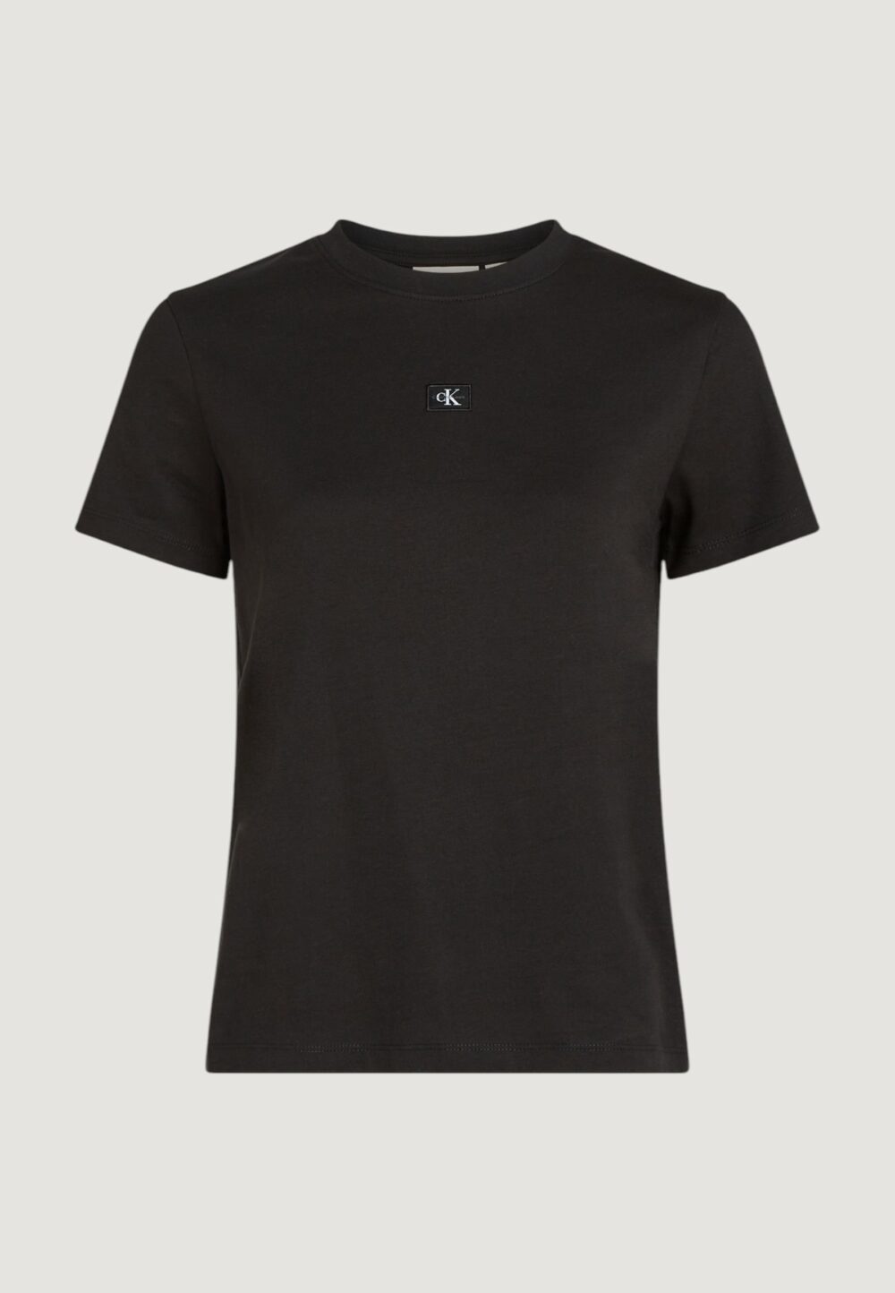 T-shirt Calvin Klein Jeans woven label regular Nero - Foto 5