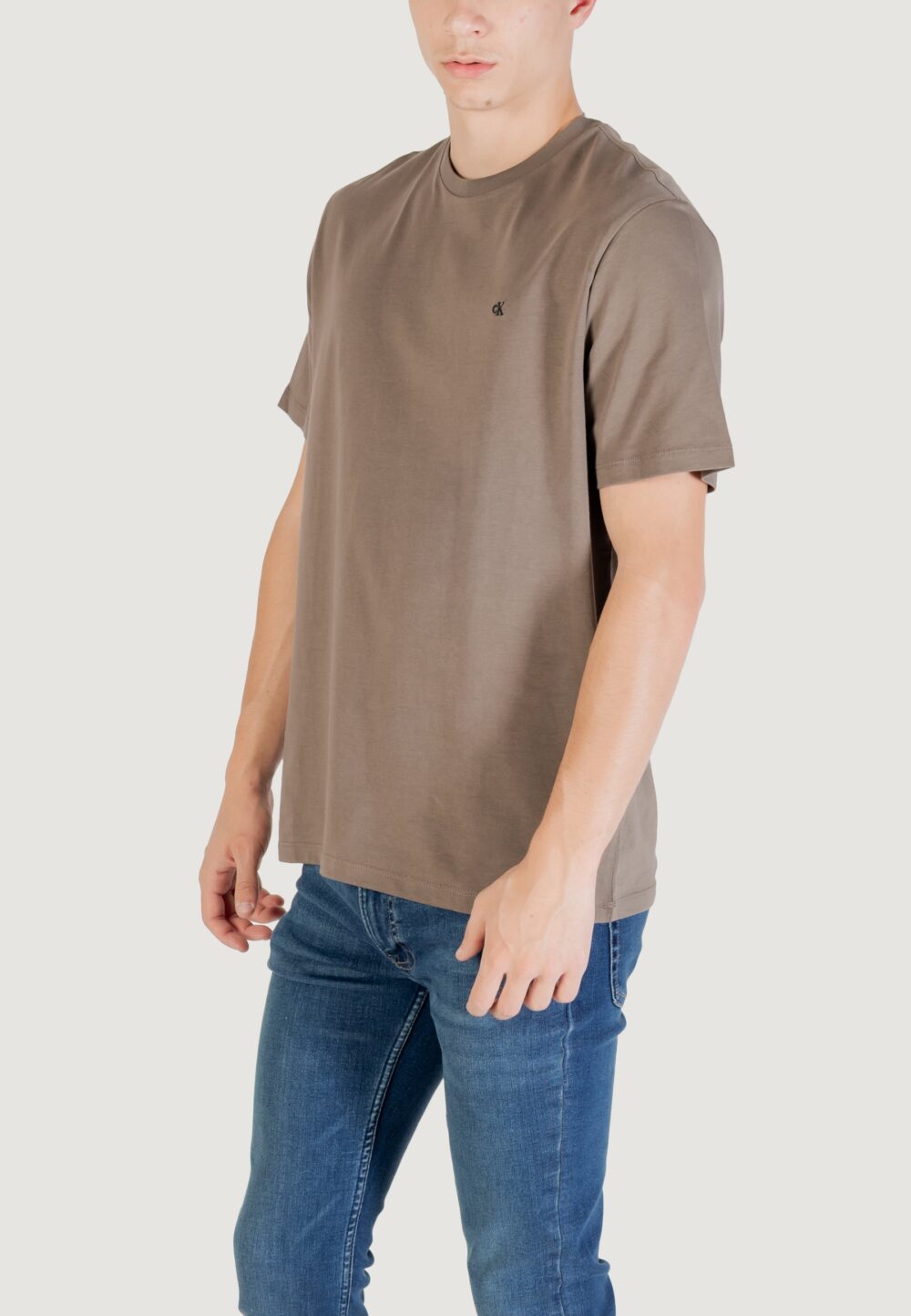 T-shirt Calvin Klein Jeans ss smooth cttn solid Terra - Fango - Foto 2