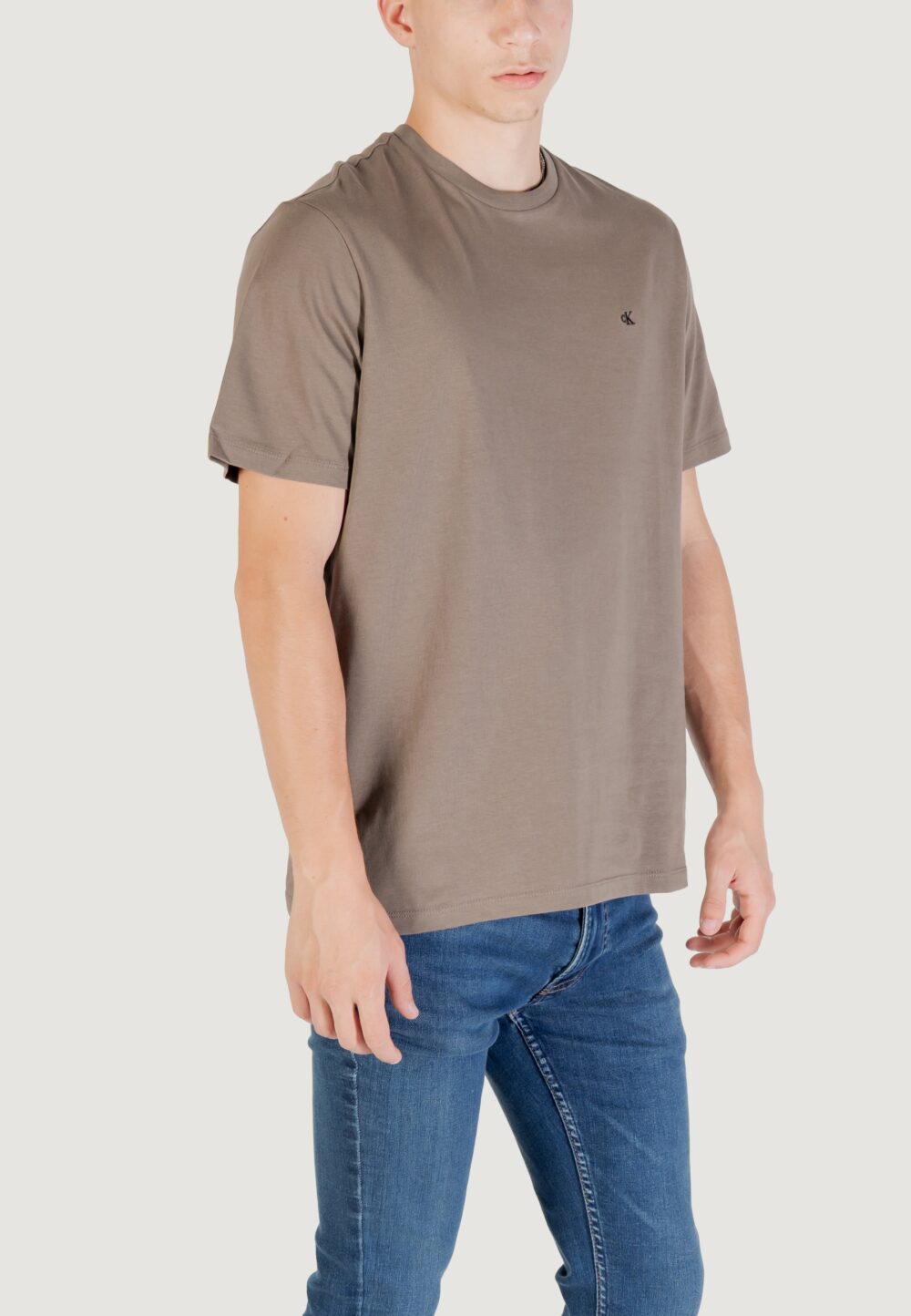 T-shirt Calvin Klein Jeans ss smooth cttn solid Terra - Fango - Foto 3