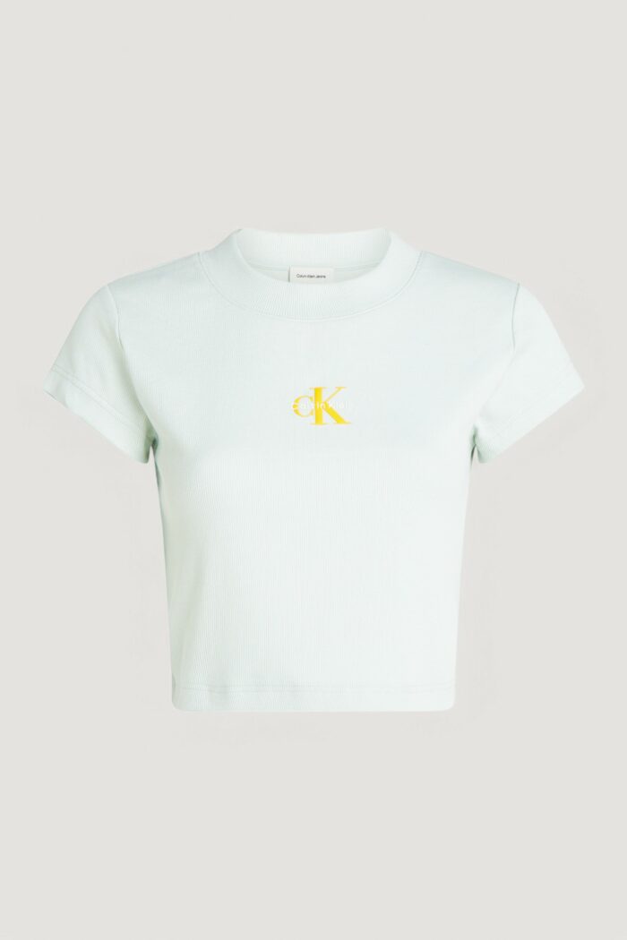 T-shirt Calvin Klein Jeans monogram baby tee Verde