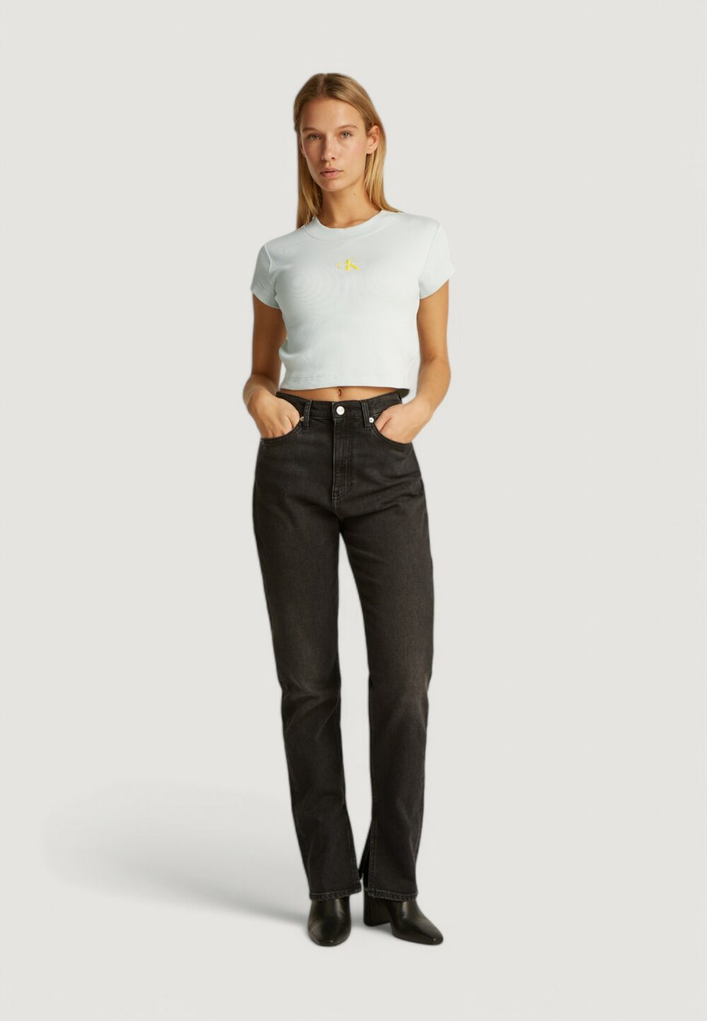 T-shirt Calvin Klein Jeans monogram baby tee Verde - Foto 5
