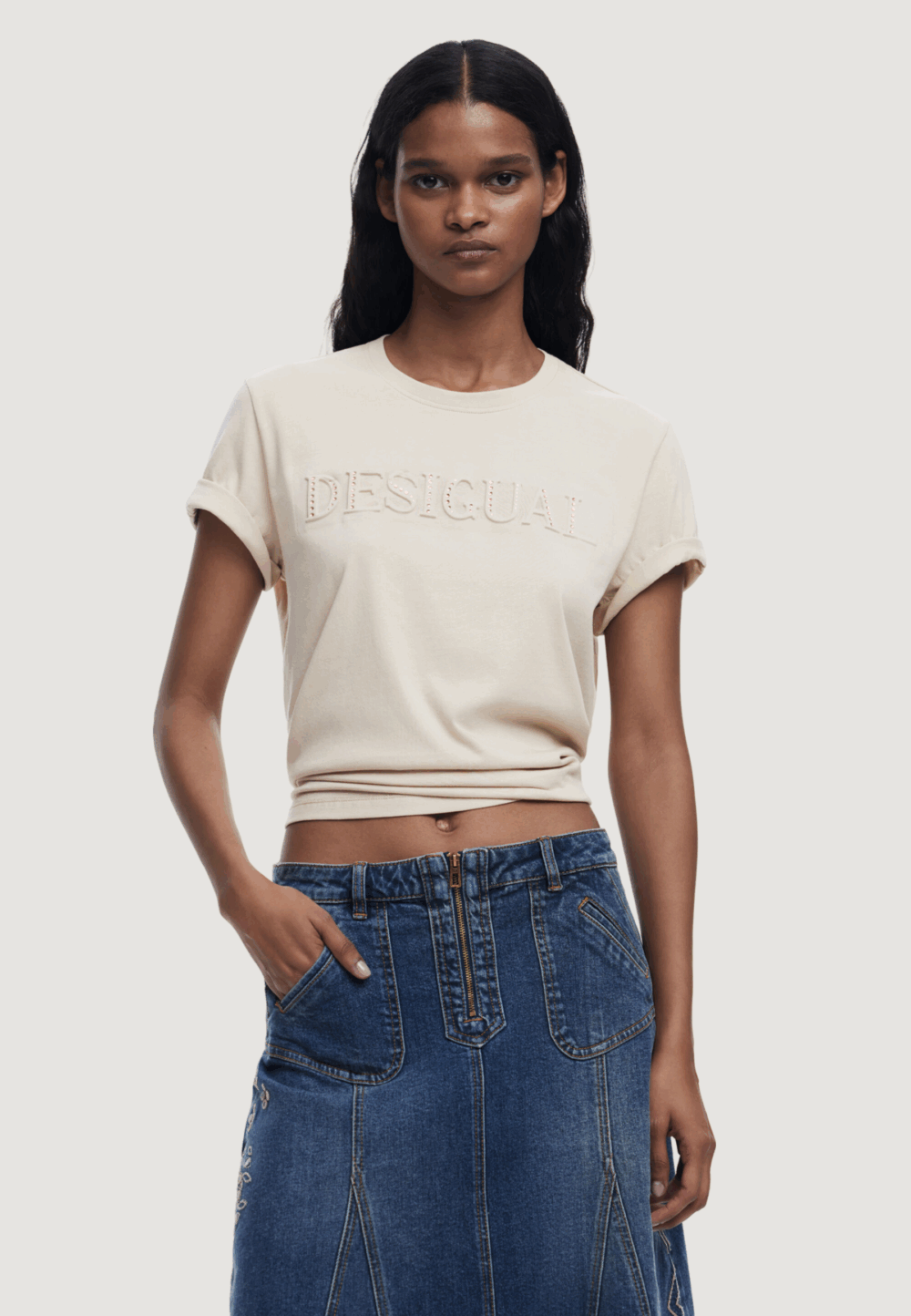 T-shirt Desigual ts_brandy Beige - Foto 1