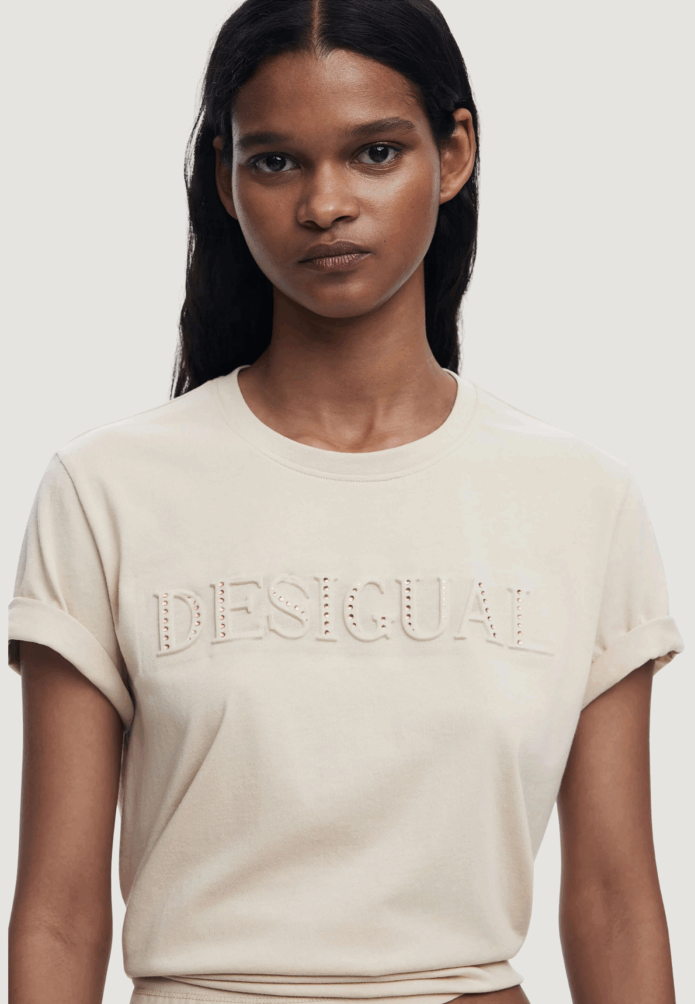 T-shirt Desigual ts_brandy Beige - Foto 3