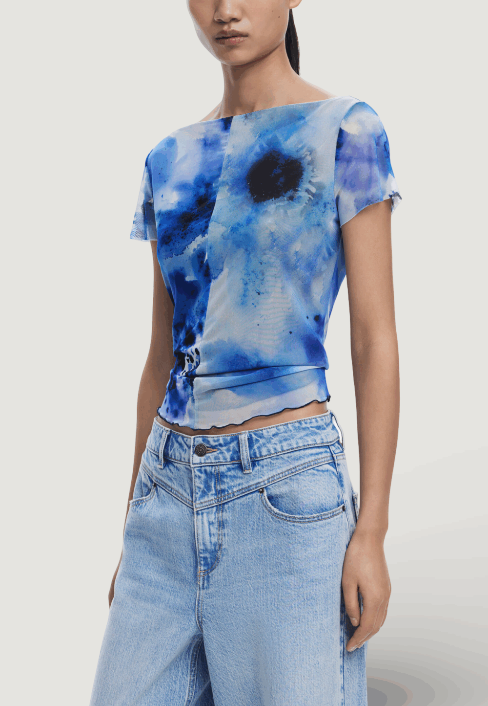 T-shirt Desigual repris ts aura Blu - Foto 1