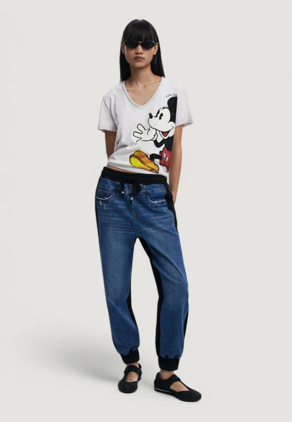 T-shirt Desigual ts_mickey joker Grigio Chiaro - Foto 3