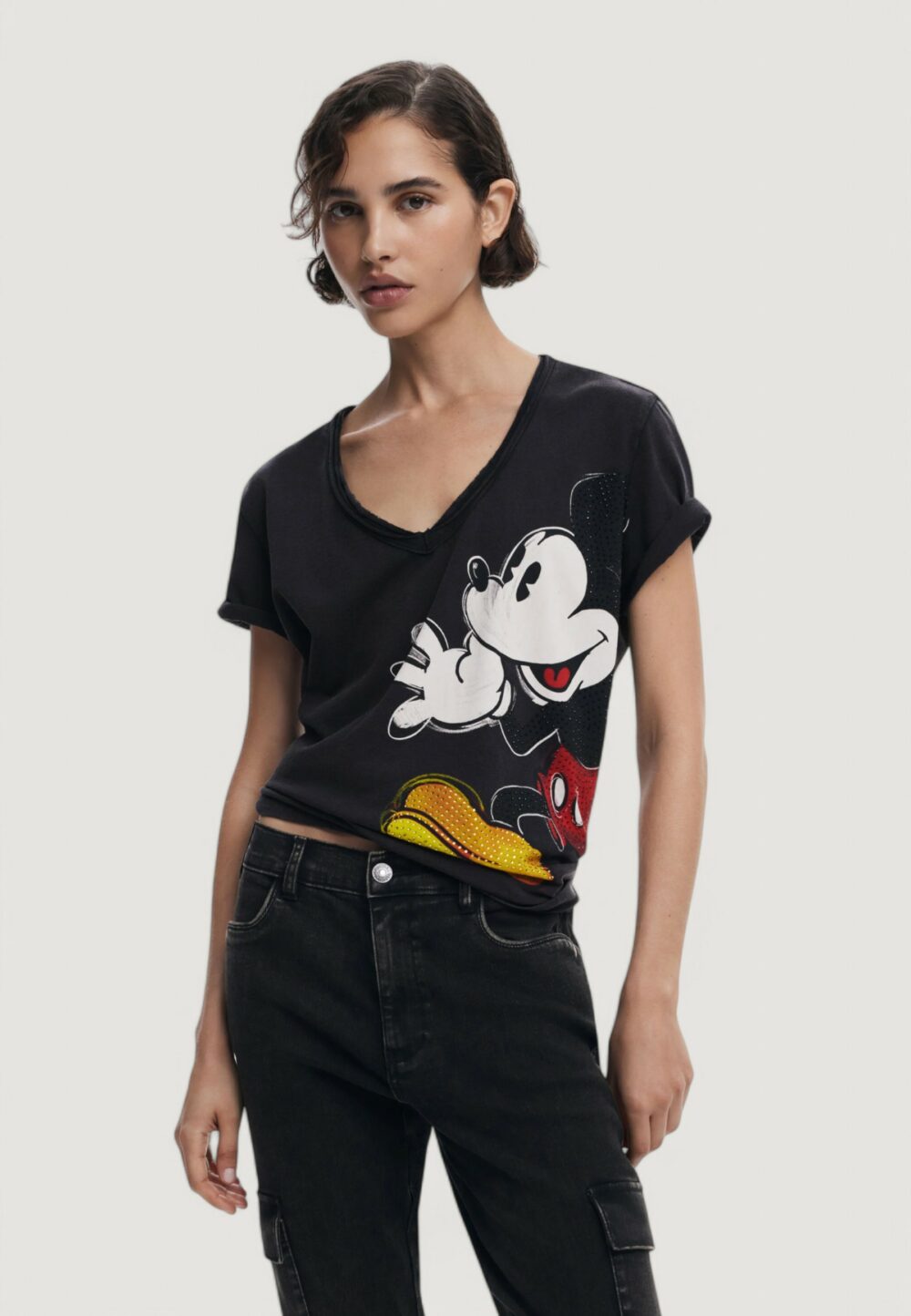 T-shirt Desigual ts_mickey joker Nero - Foto 1