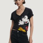 T-shirt Desigual ts_mickey joker Nero - Foto 1