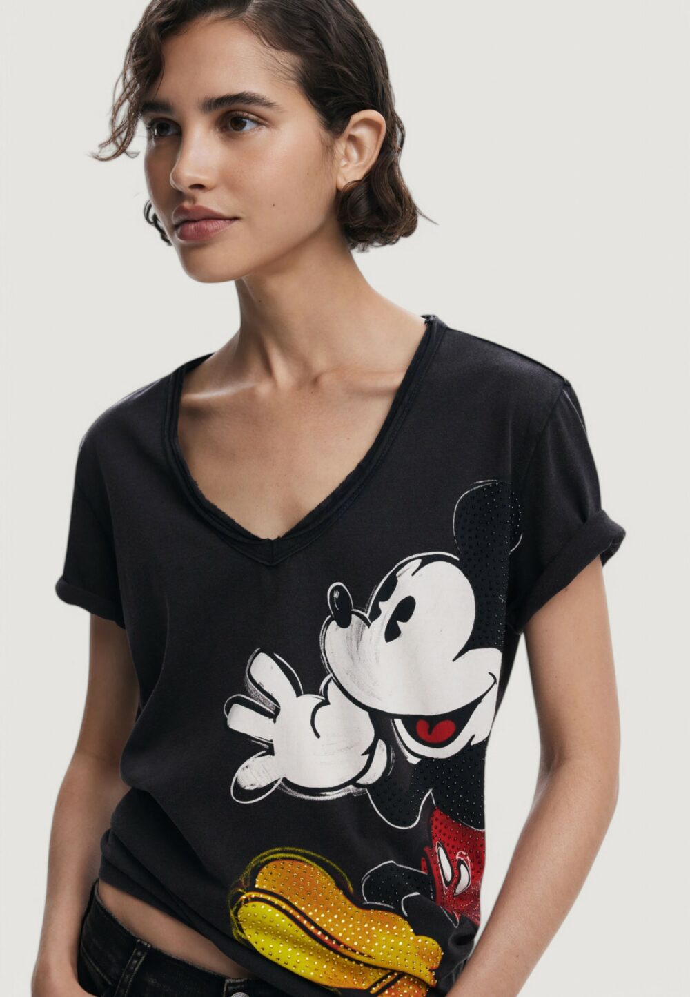 T-shirt Desigual ts_mickey joker Nero - Foto 3
