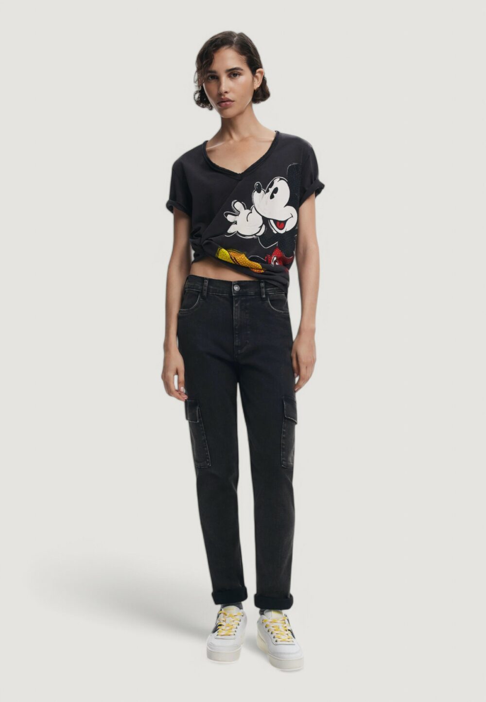 T-shirt Desigual ts_mickey joker Nero - Foto 5