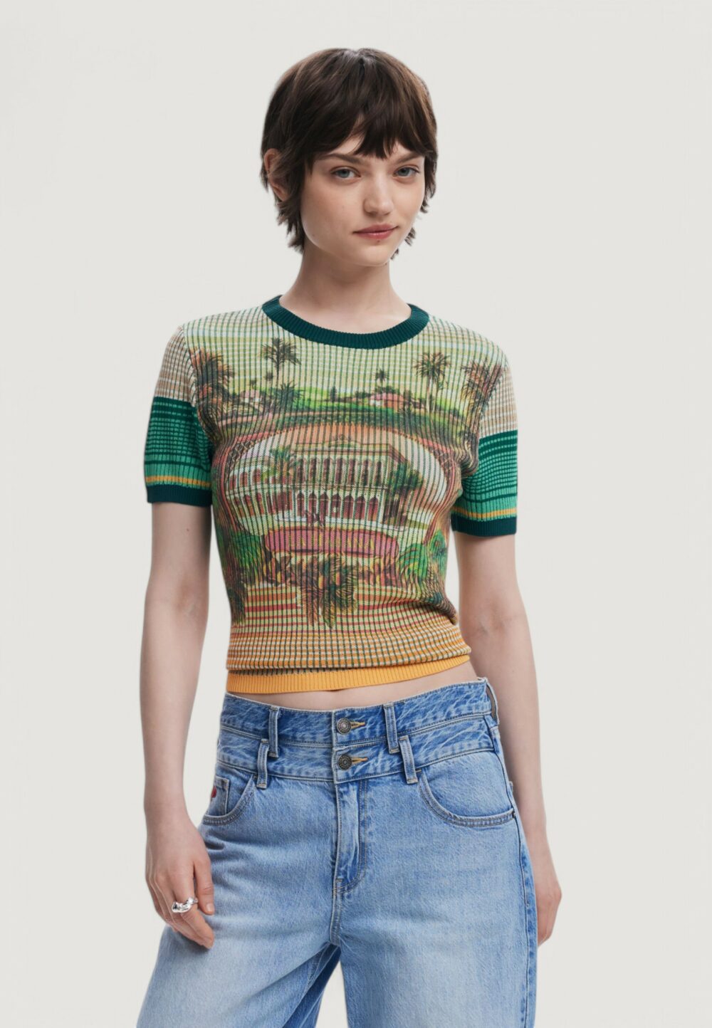 T-shirt Desigual ts_africa Verde - Foto 1