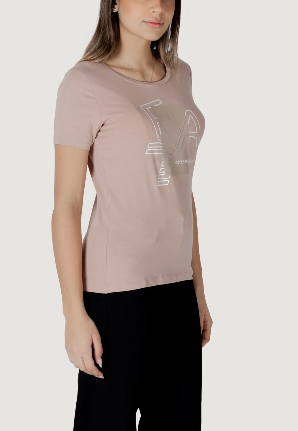 T-shirt EA7 Rosa Cipria - Foto 3