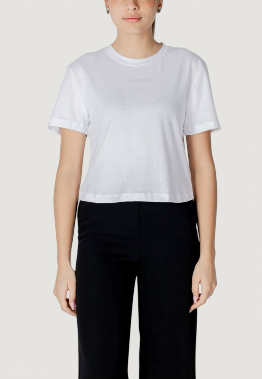 T-shirt Guess Active primula rhinestones boxy tee Bianco - Foto 2