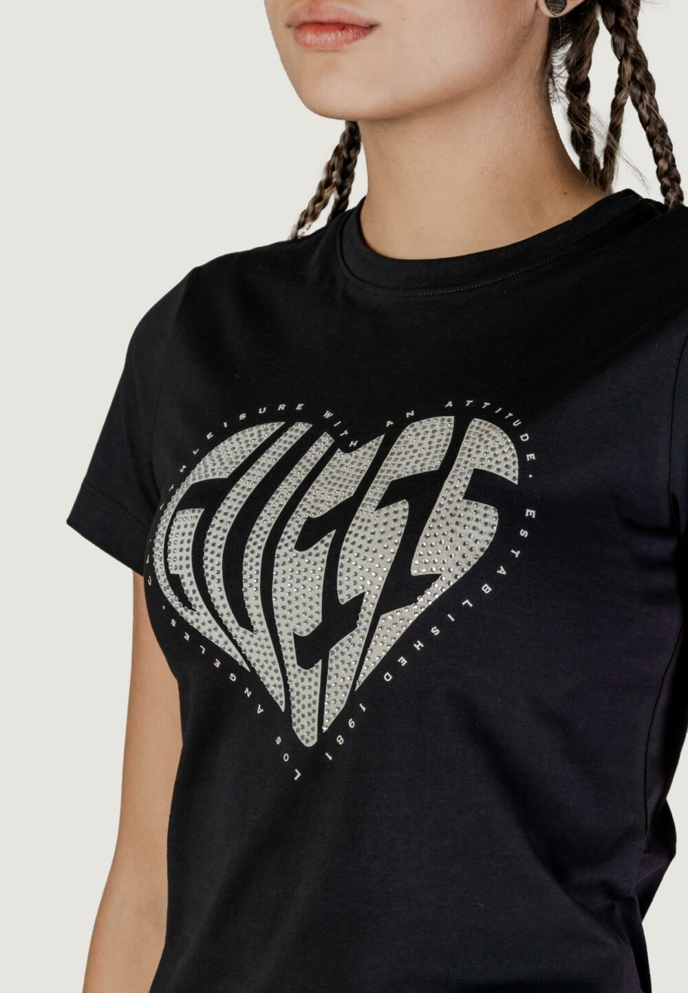 T-shirt Guess Active julia rhinestone ss Nero - Foto 5