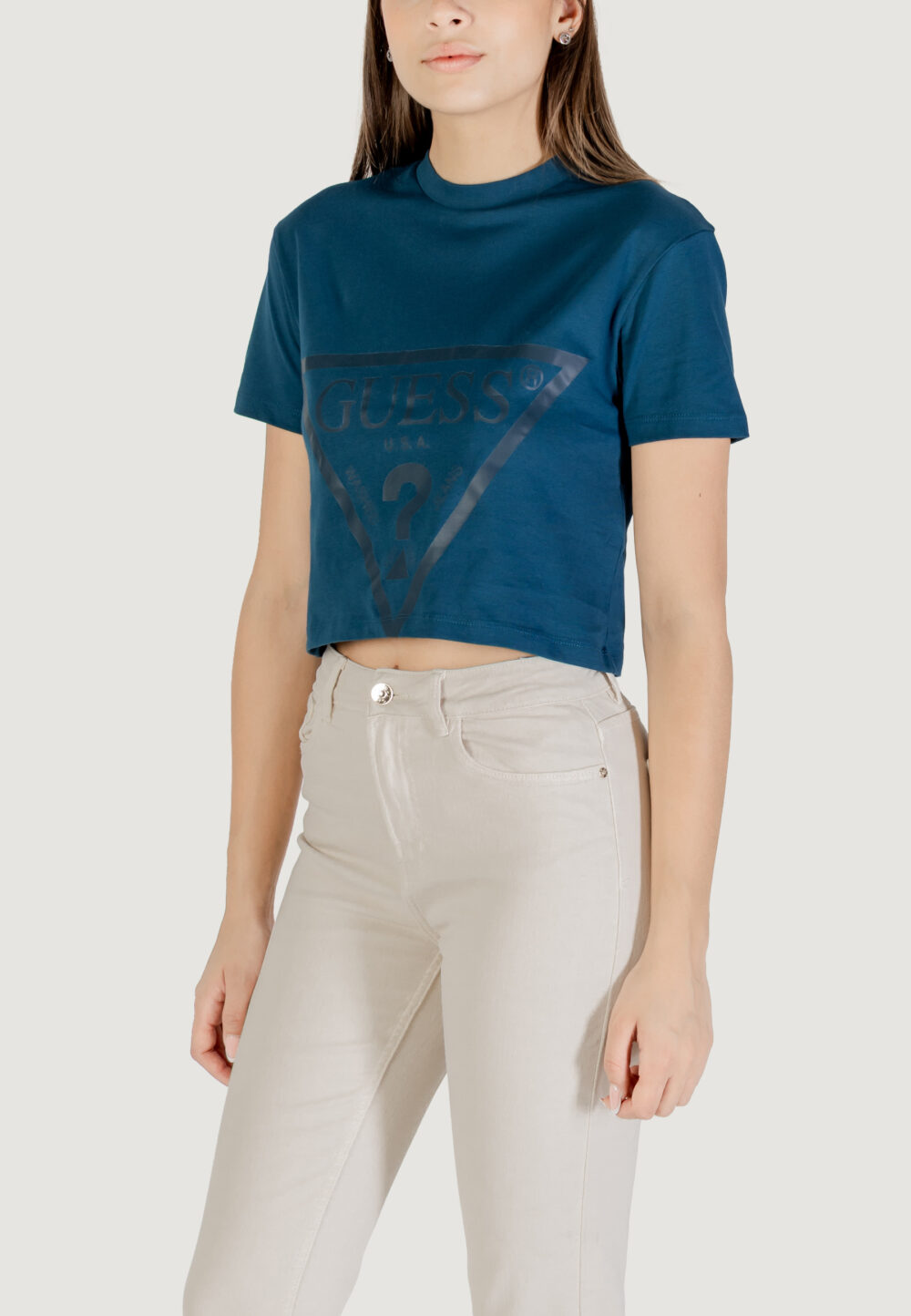 T-shirt Guess Active adele crop tshirt Petrolio - Foto 2