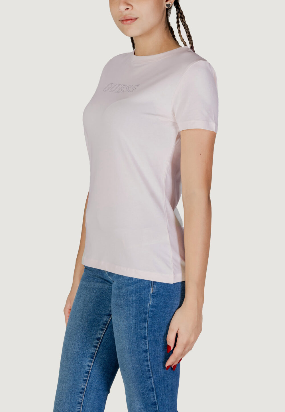 T-shirt Guess Active briana ss Rosa Cipria - Foto 2