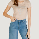 T-shirt Guess ss cn shiny triangle Beige - Foto 1