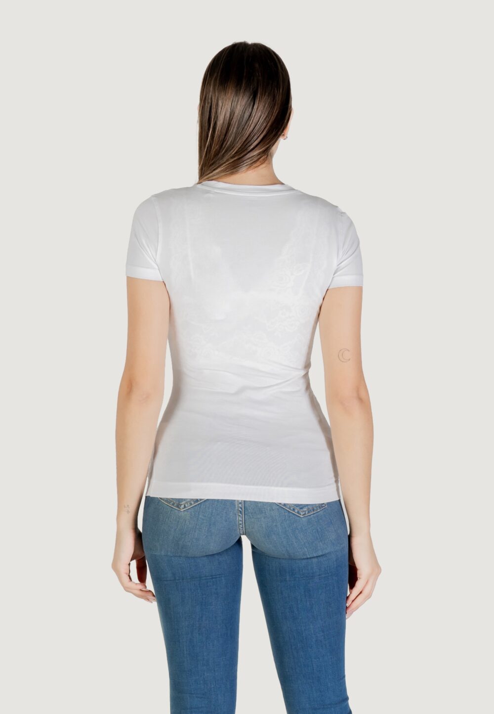 T-shirt Guess cn ss logo segquins Bianco - Foto 5