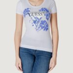 T-shirt Guess ss cn flower triangl Bianco - Foto 1
