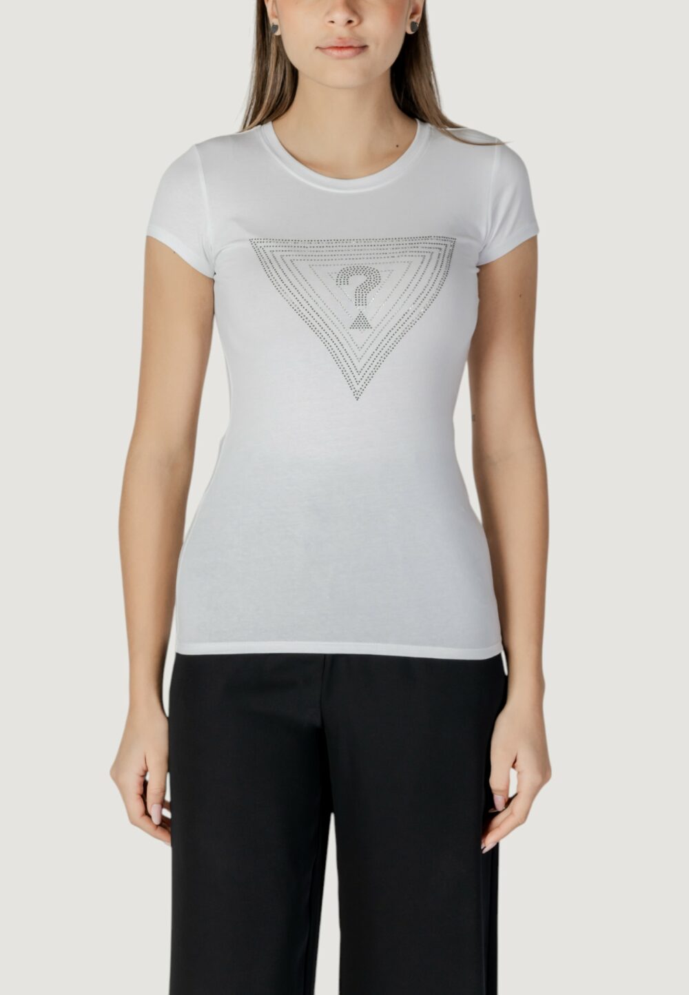 T-shirt Guess ss triangle ombre r3 Bianco - Foto 1