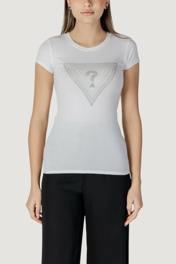 T-shirt Guess ss triangle ombre r3 Bianco