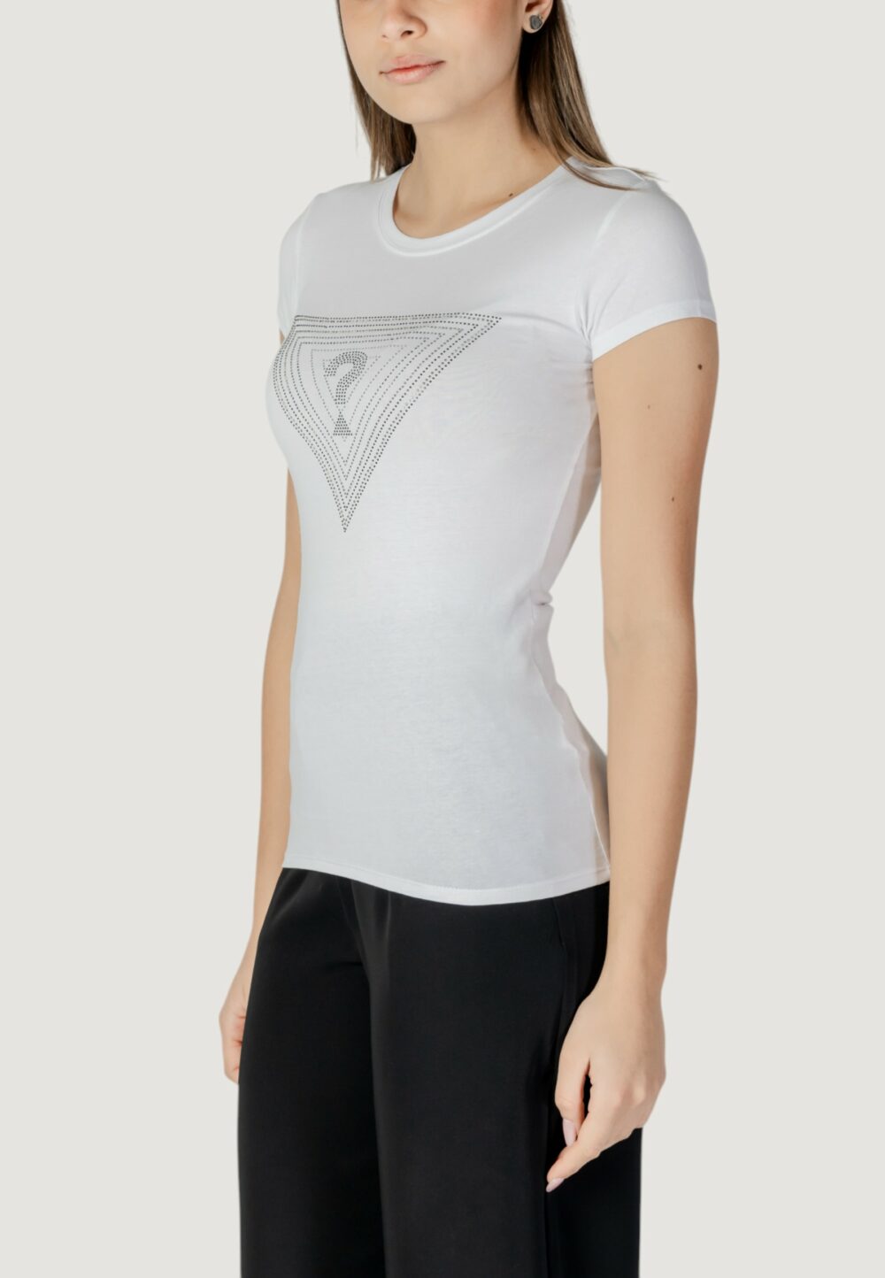 T-shirt Guess ss triangle ombre r3 Bianco - Foto 2