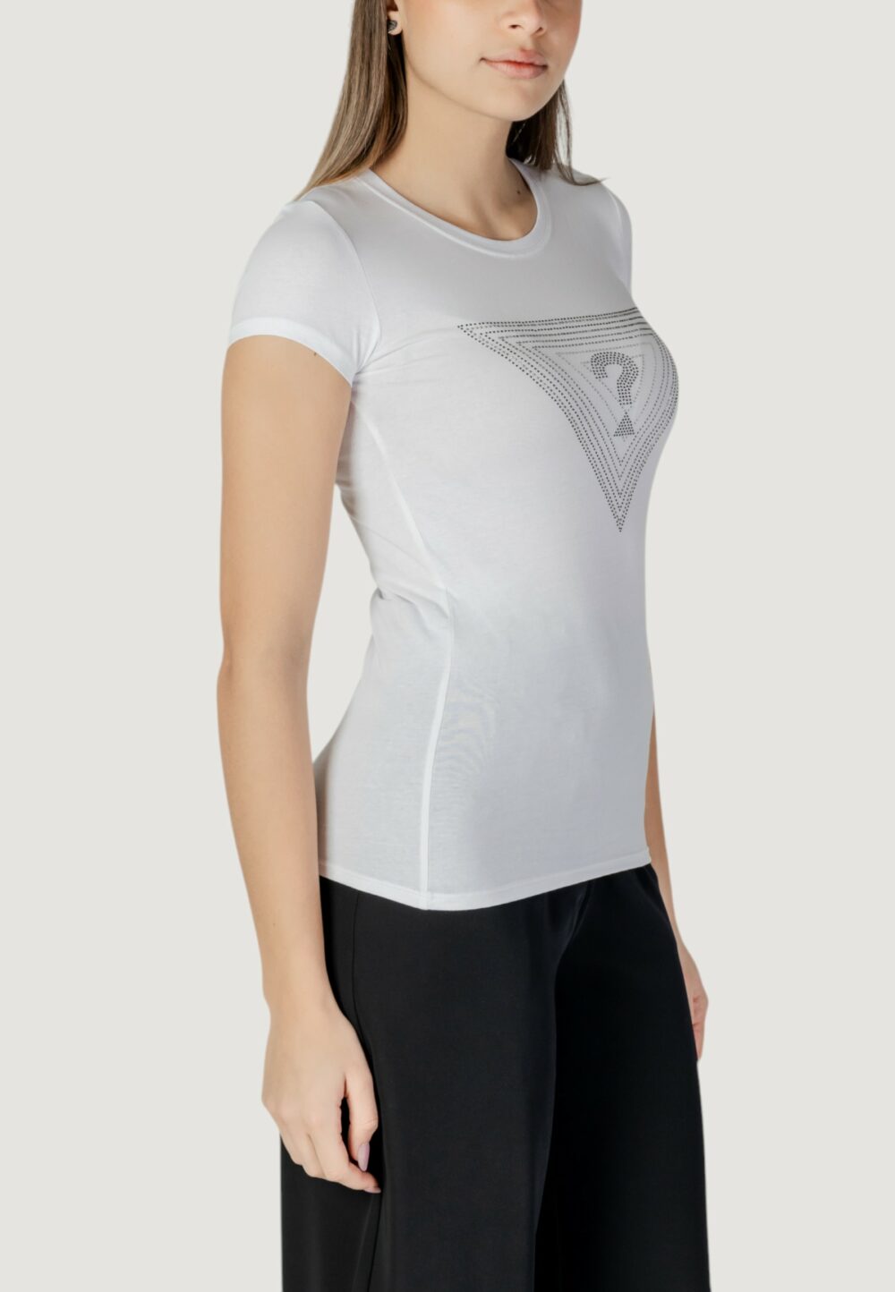 T-shirt Guess ss triangle ombre r3 Bianco - Foto 3