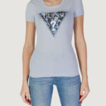 T-shirt Guess ss cn triangle flower Celeste - Foto 1