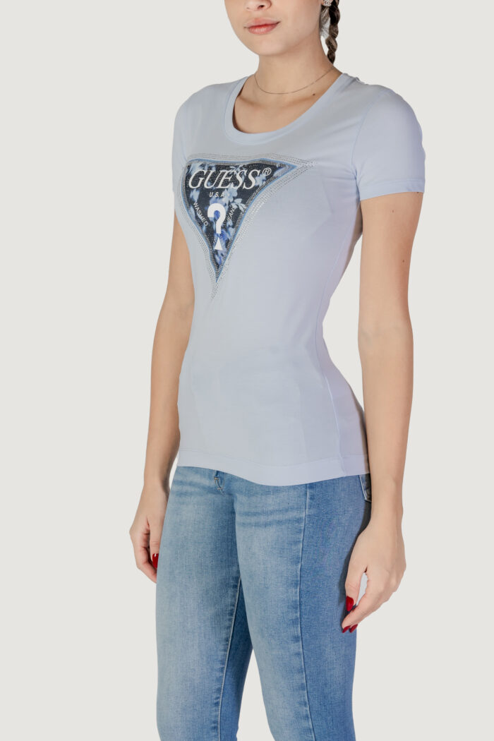 T-shirt Guess ss cn triangle flower Celeste