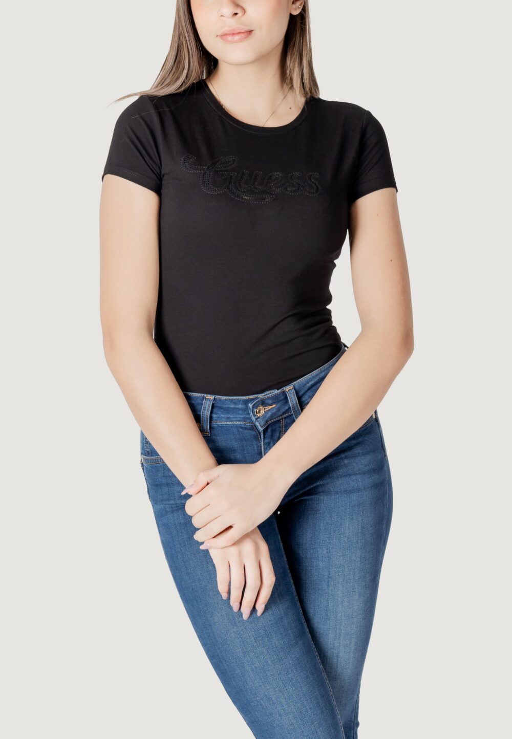 T-shirt Guess ss guess dot logo r3 Nero - Foto 1