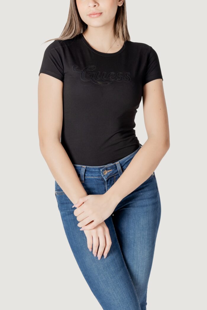 T-shirt Guess ss guess dot logo r3 Nero