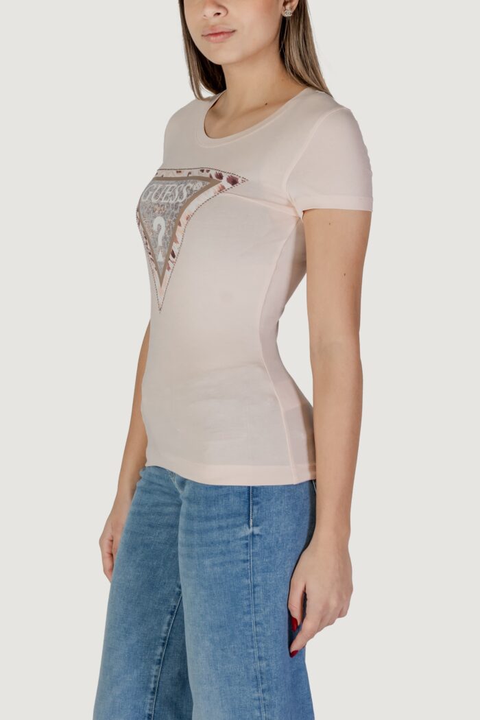 T-shirt Guess ss cn cheeta logo Rosa