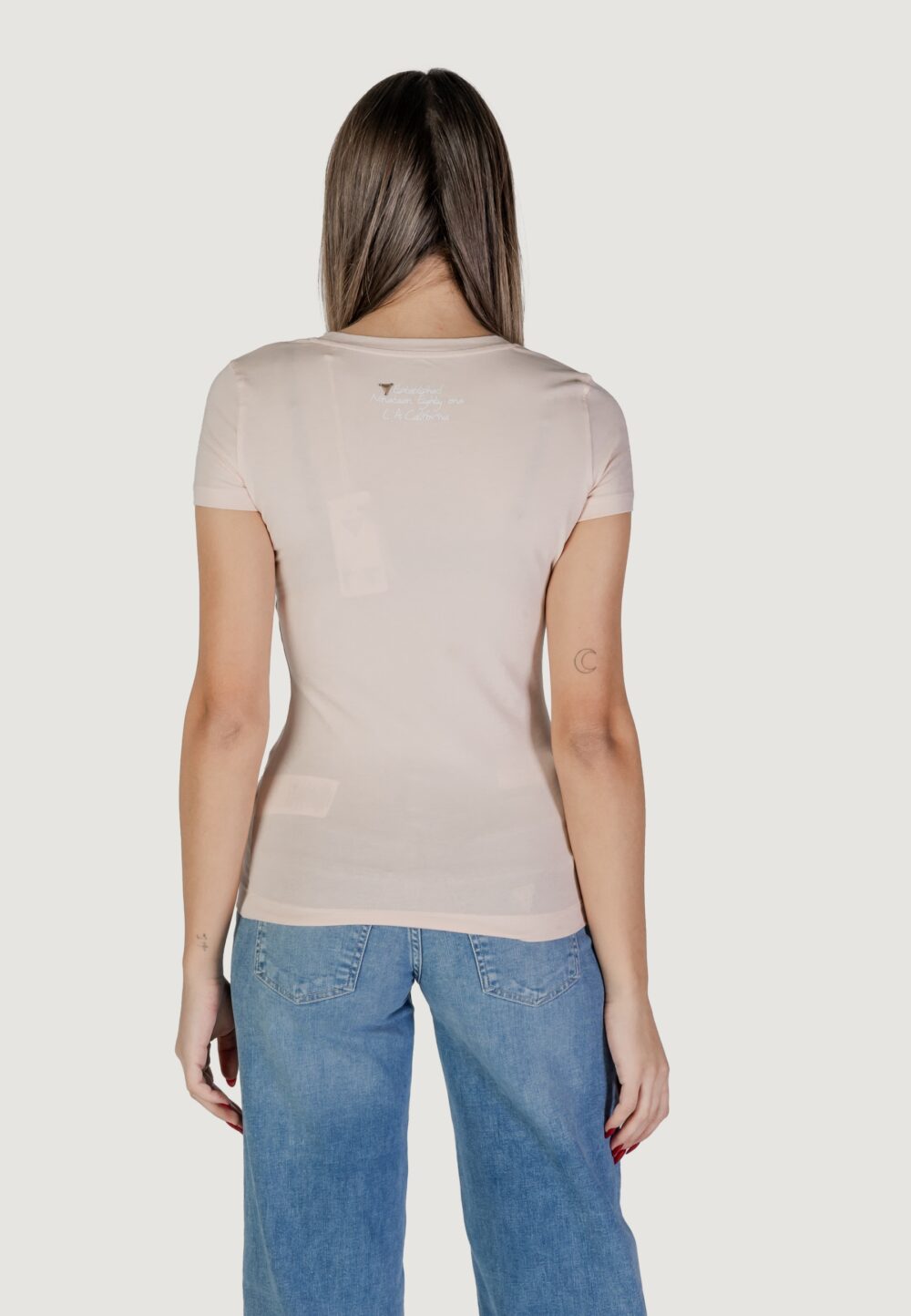 T-shirt Guess ss cn cheeta logo Rosa - Foto 4