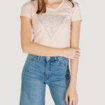 T-shirt Guess ss cn shiny triangle Rosa - Foto 1