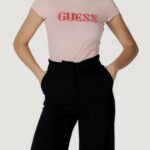 T-shirt Guess ss pony hair logo r5 Rosa - Foto 1