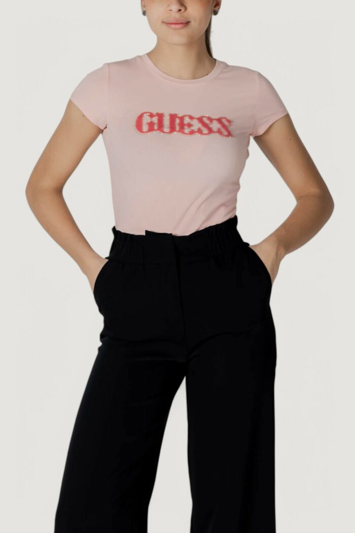 T-shirt Guess ss pony hair logo r5 Rosa