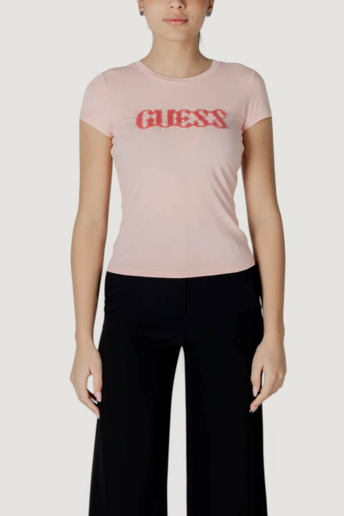 T-shirt Guess ss pony hair logo r5 Rosa
