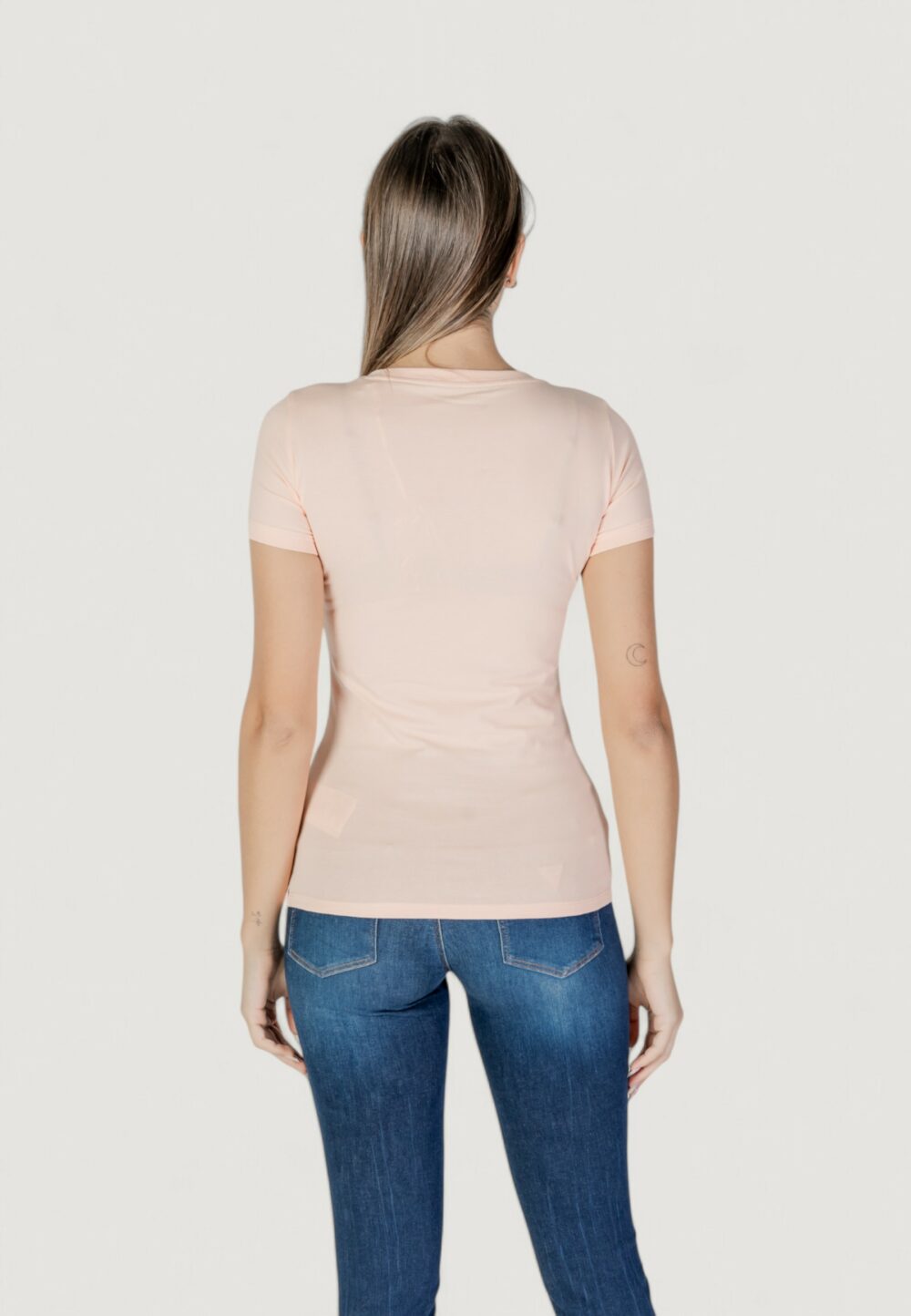 T-shirt Guess vn mini triangle Rosa Antico - Foto 4