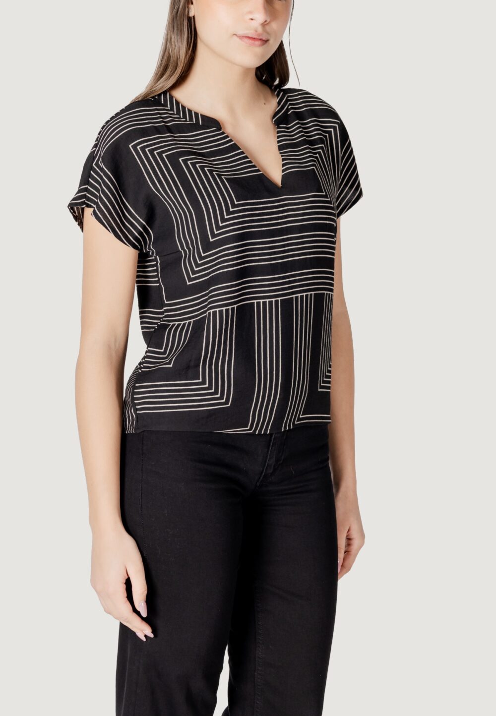 T-shirt Jacqueline de Yong jdypepper s/s top wvn dia Nero - Foto 3
