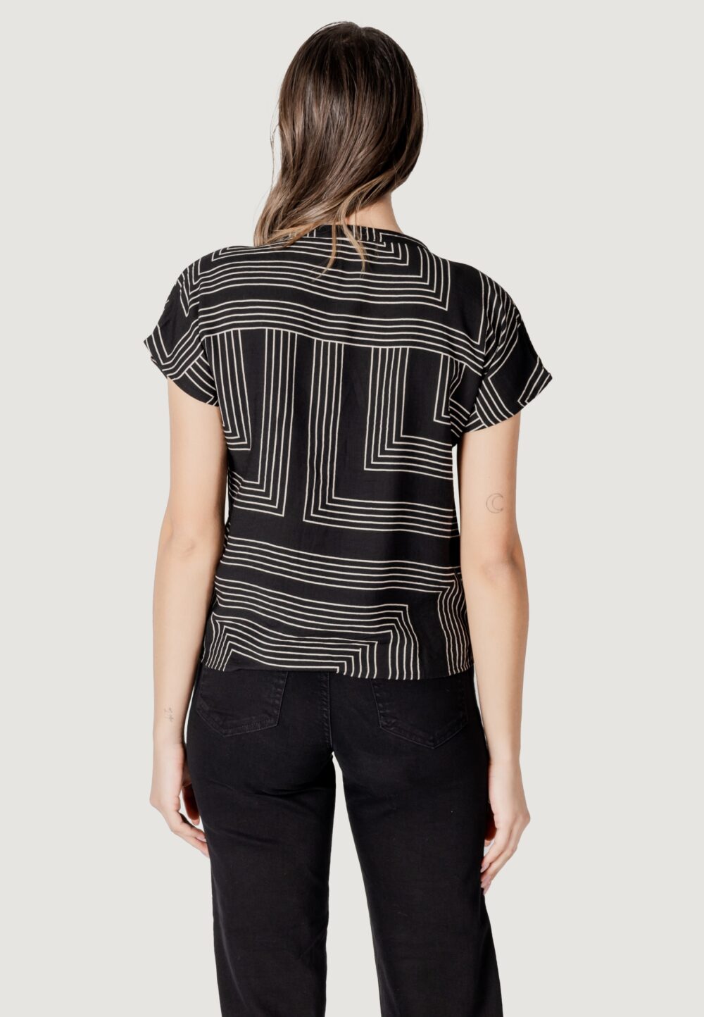 T-shirt Jacqueline de Yong jdypepper s/s top wvn dia Nero - Foto 4