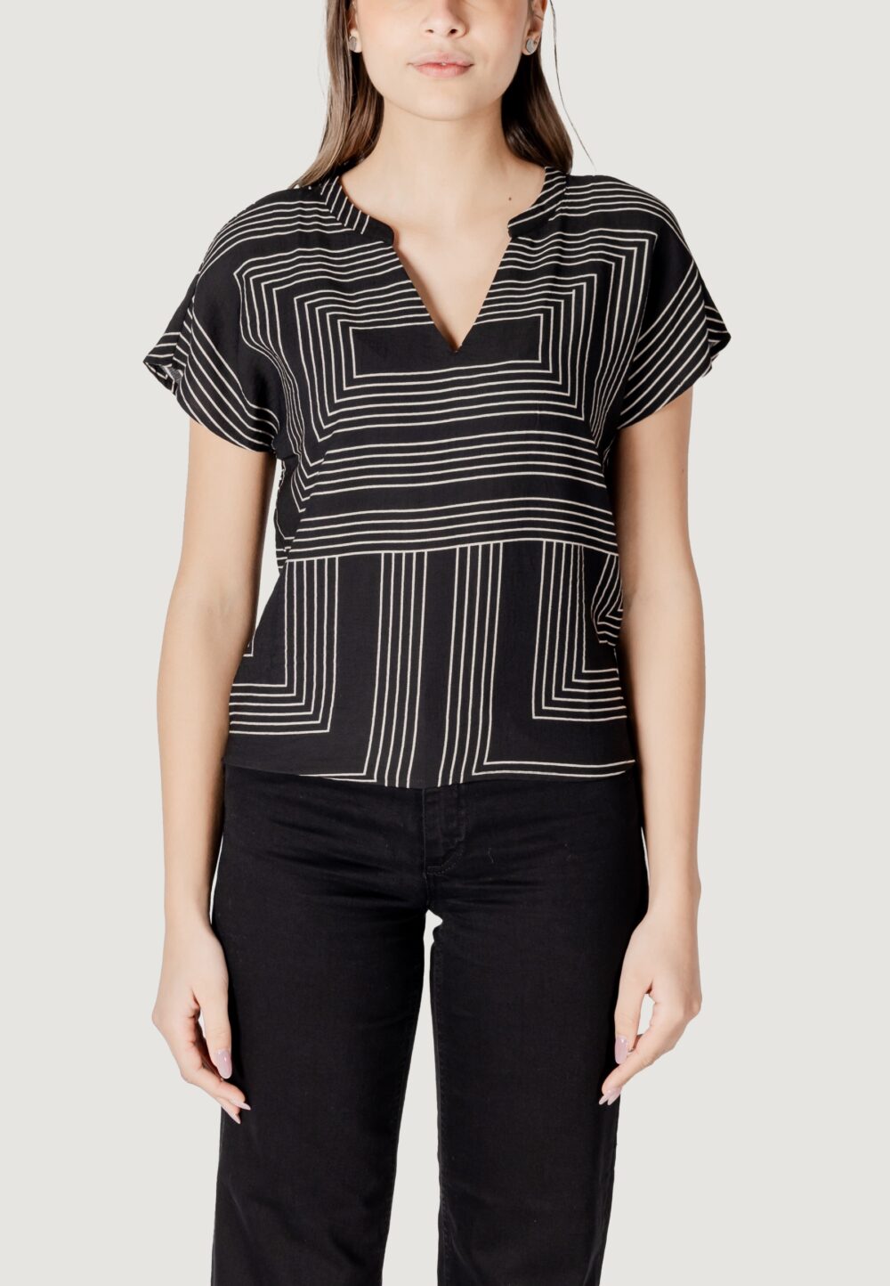 T-shirt Jacqueline de Yong jdypepper s/s top wvn dia Nero - Foto 5