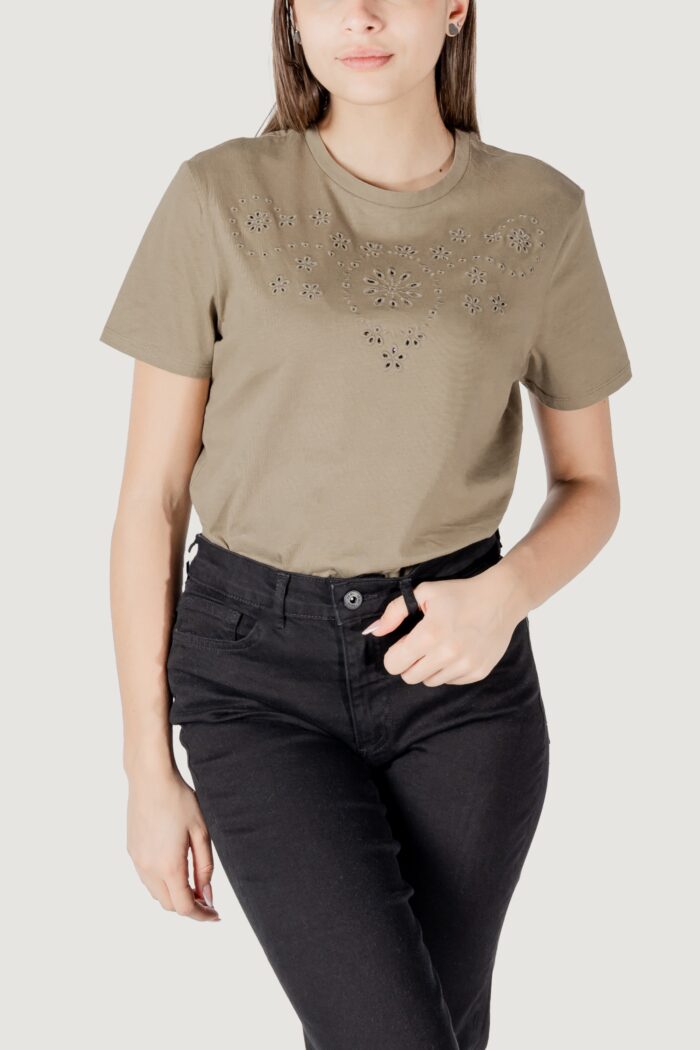 T-shirt Jacqueline de Yong jdycif s/s broderie anglaise top jrs Verde
