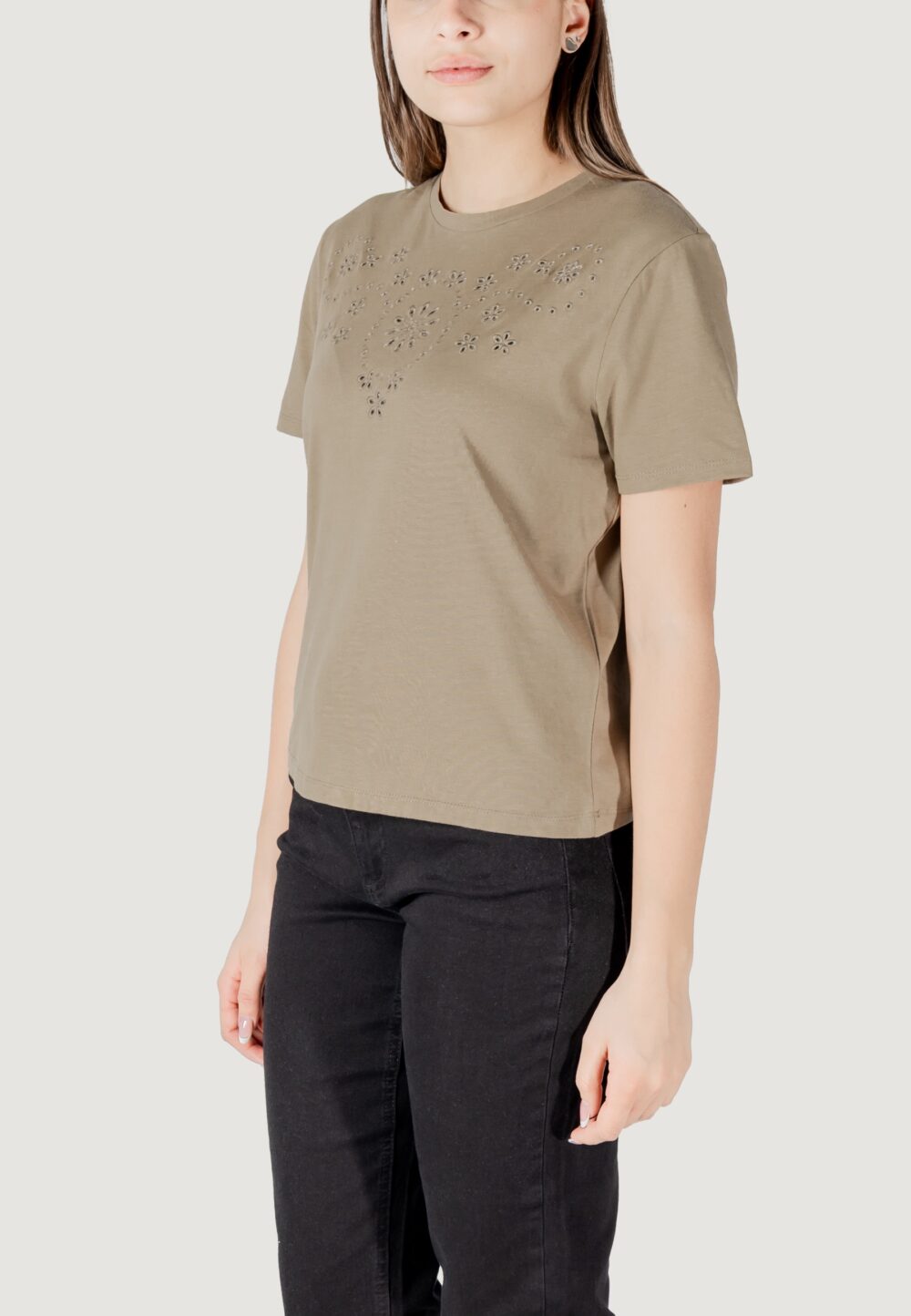 T-shirt Jacqueline de Yong jdycif s/s broderie anglaise top jrs Verde - Foto 2