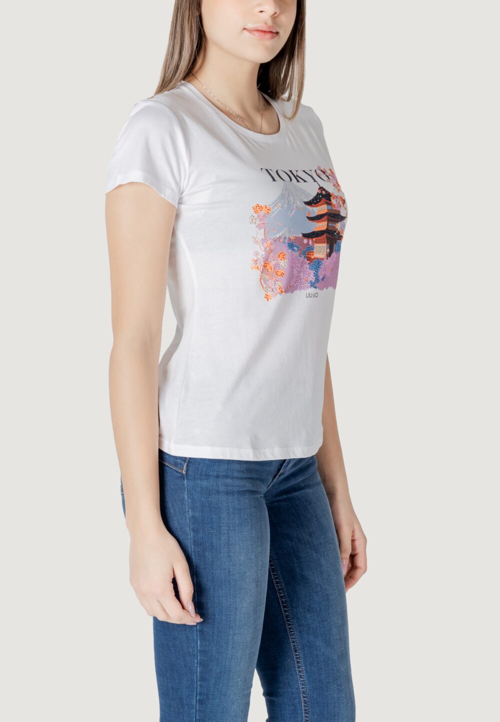 T-shirt Liu-Jo ecs moda m/c Bianco - Foto 3