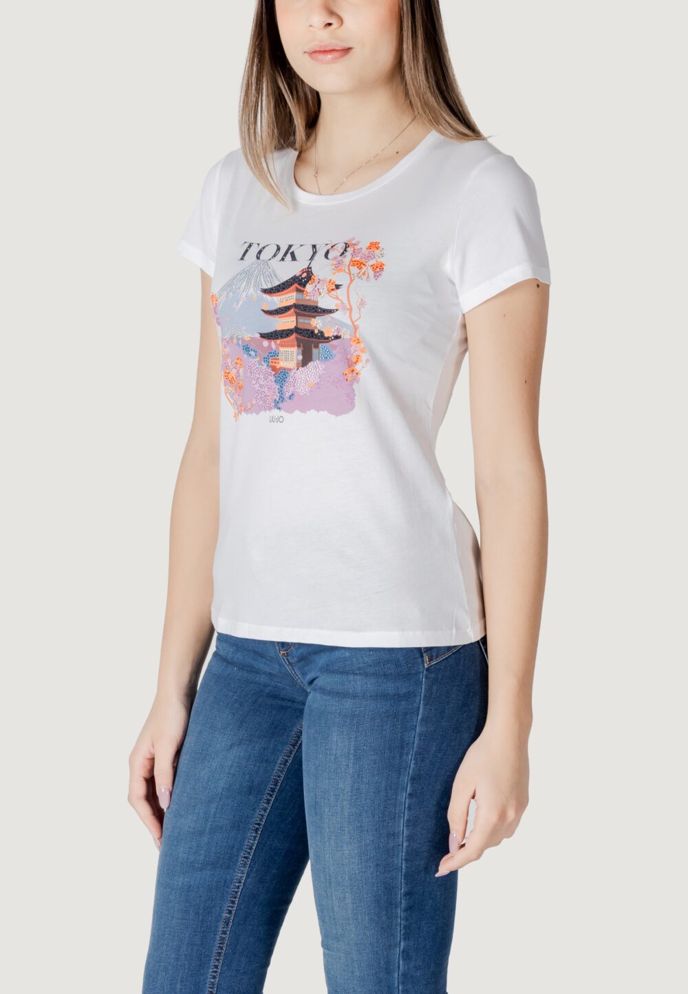 T-shirt Liu-Jo ecs moda m/c Bianco - Foto 4