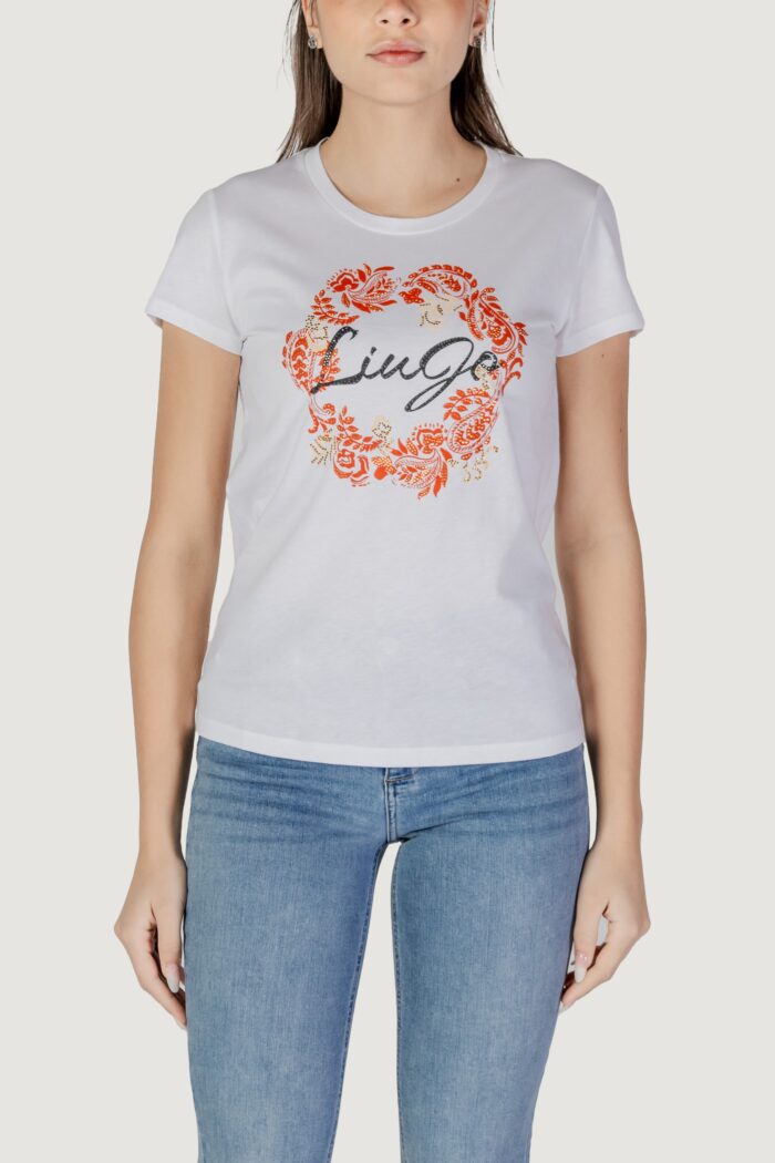 T-shirt Liu-Jo ecs moda m/c Bianco – Oro