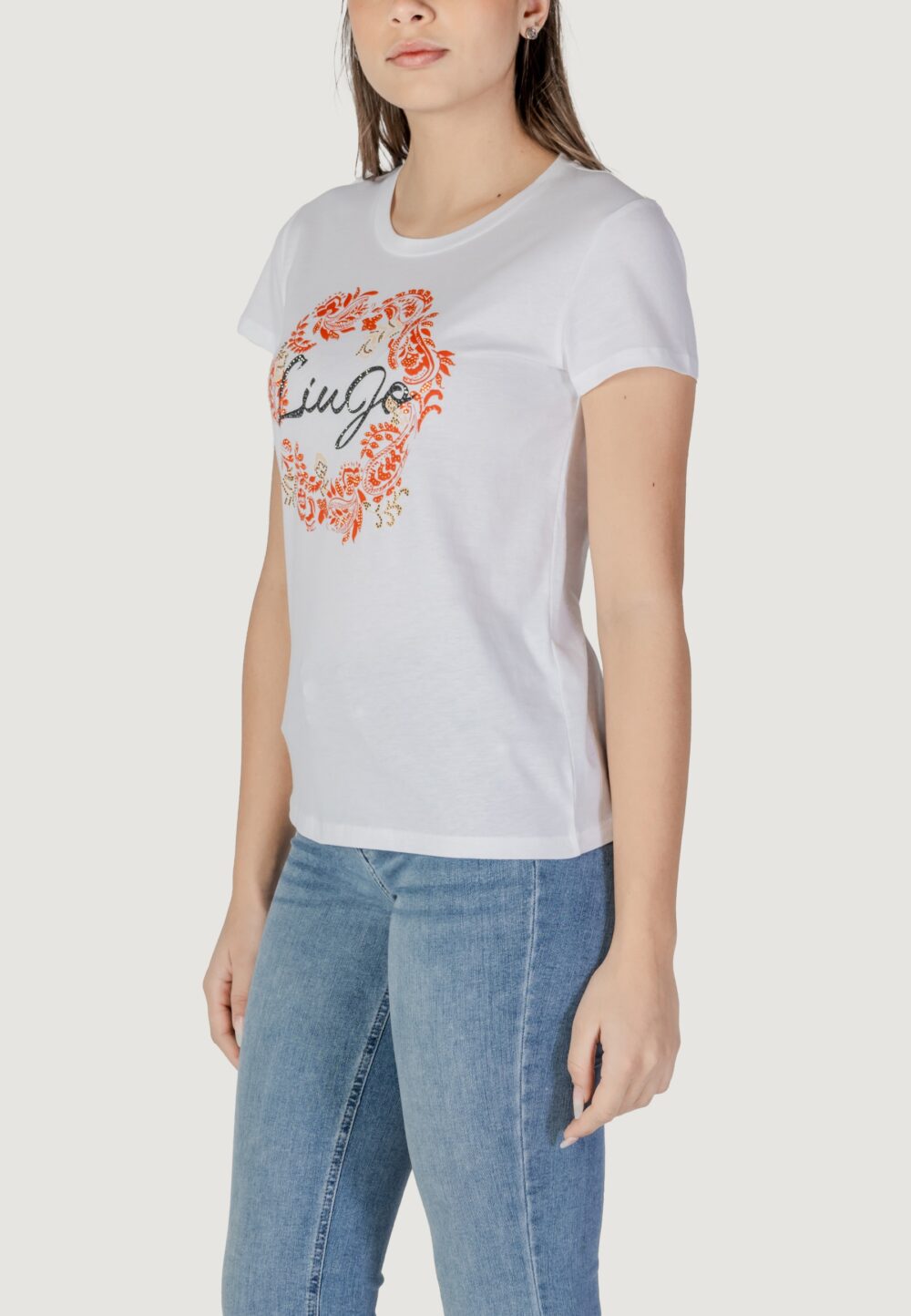 T-shirt Liu-Jo ecs moda m/c Bianco - Oro - Foto 3