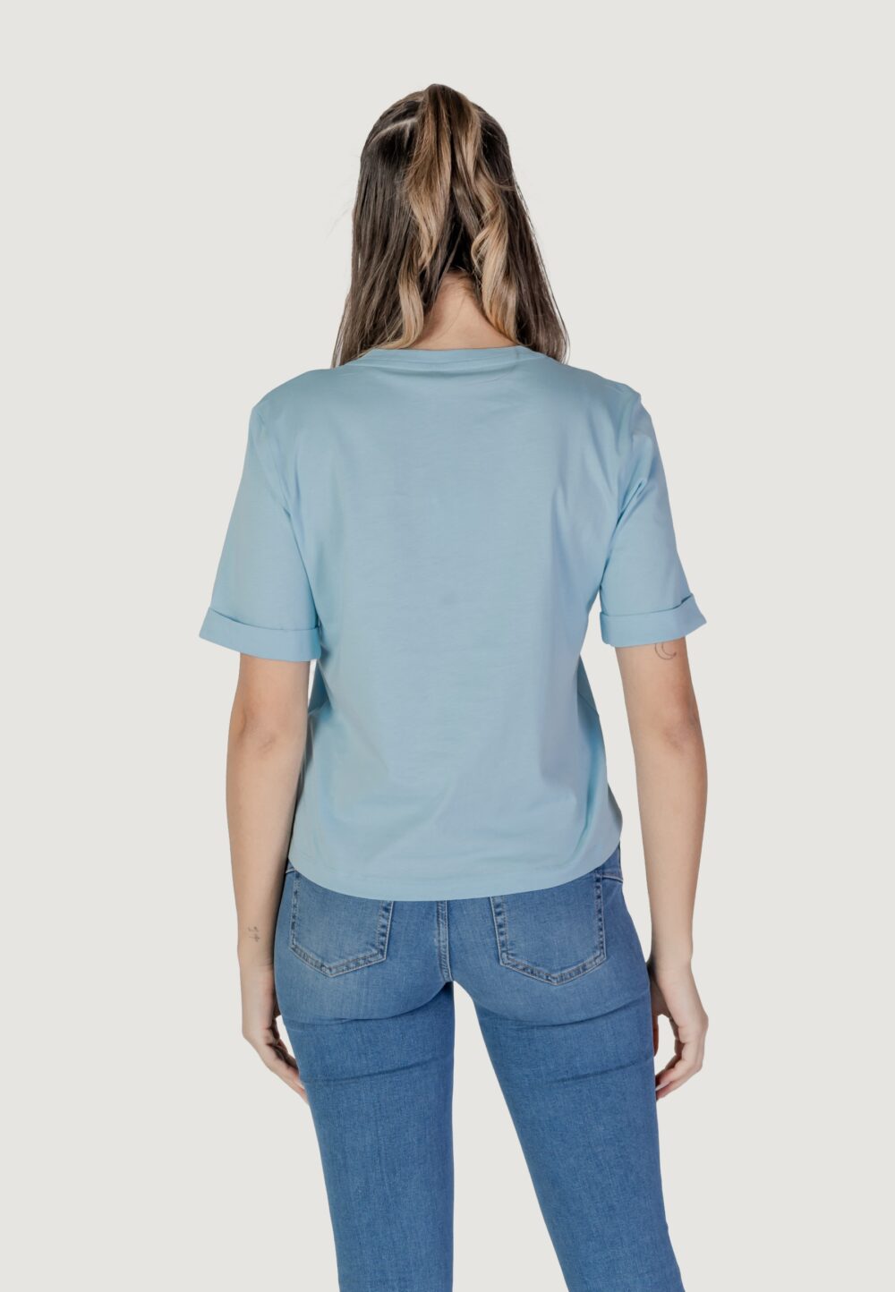T-shirt Liu-Jo ecs moda m/c Celeste - Foto 3