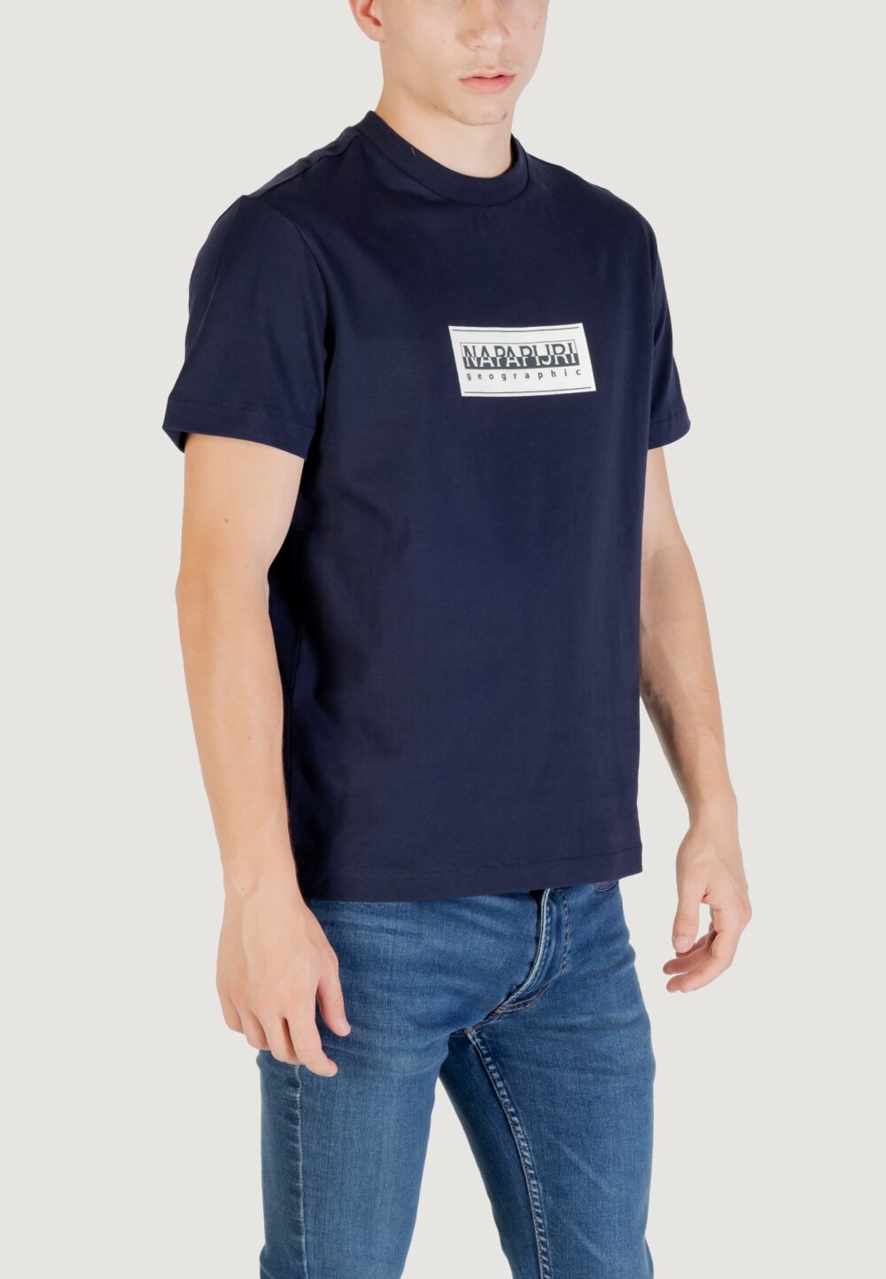 T-shirt Napapijri s-box logo ss Blu - Foto 3