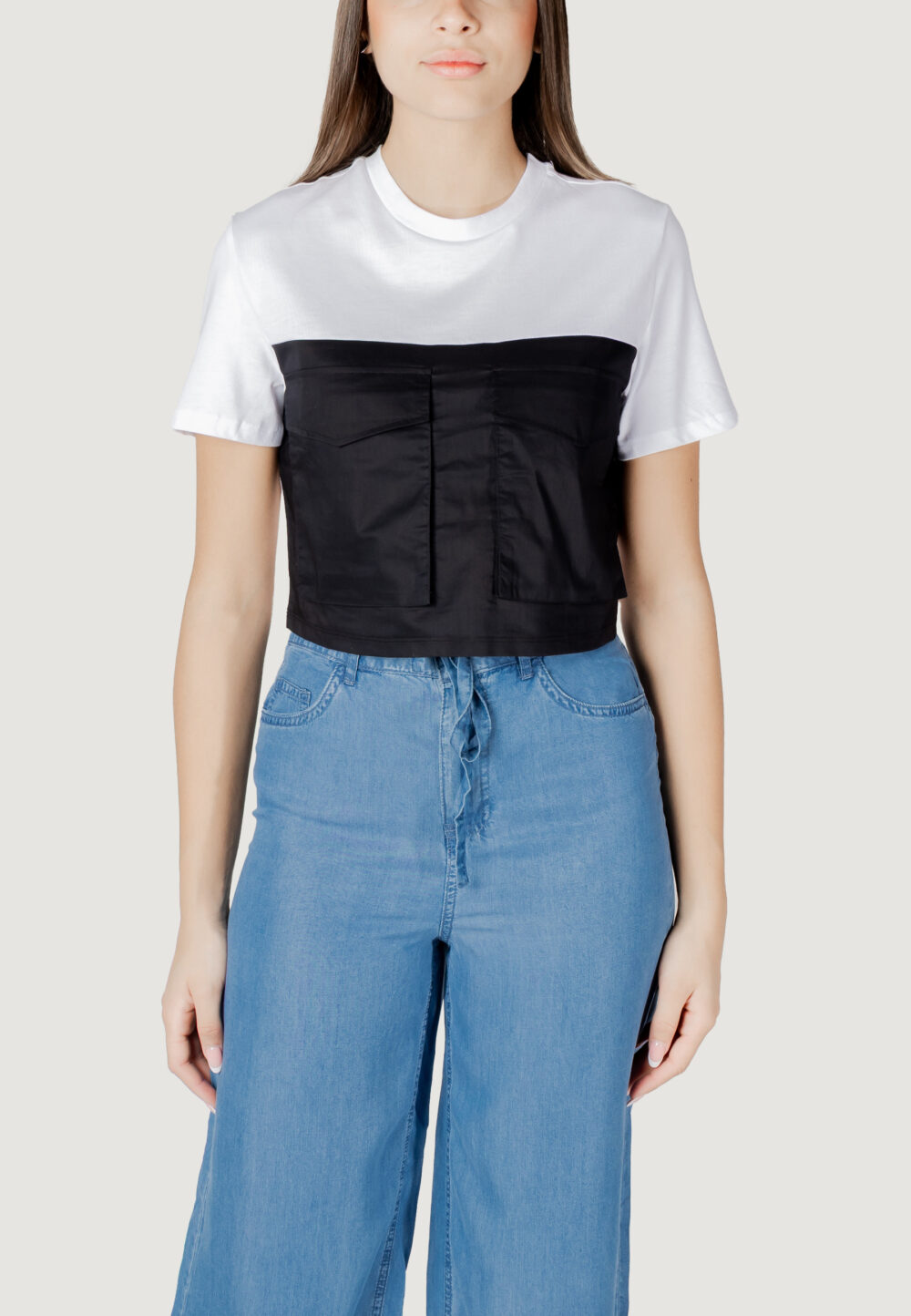 T-shirt Only onldara s/s short mix top jrs Bianco - Nero - Foto 5