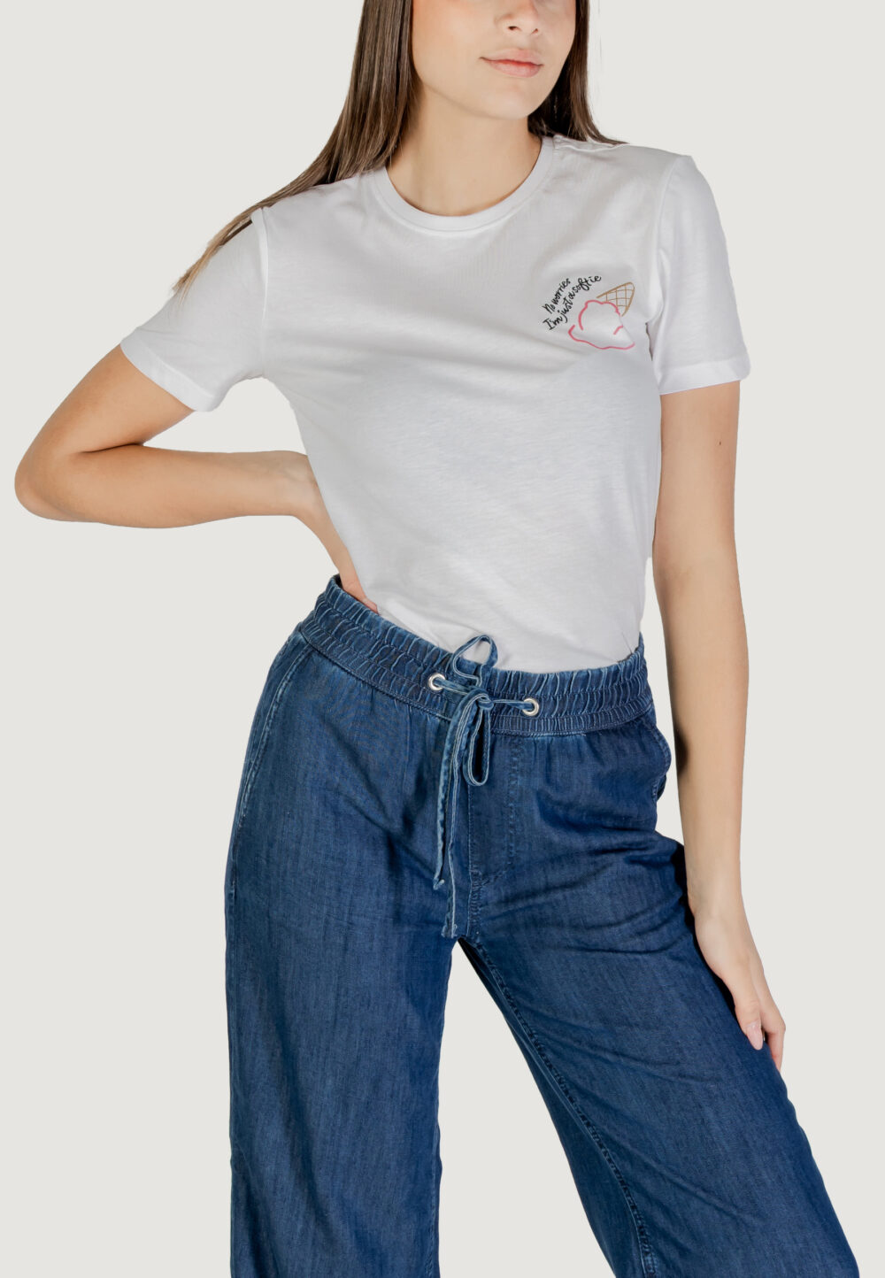 T-shirt Only onlhenny life reg s/s top box jrs Rosa - Foto 1